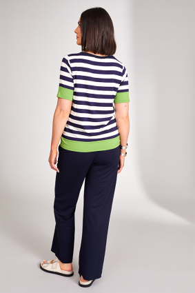 Peruzzi Stripe T Shirt Navy