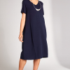 Peruzzi Tone on Tone Dress Navy