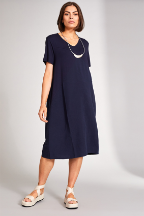Peruzzi Tone on Tone Dress Navy