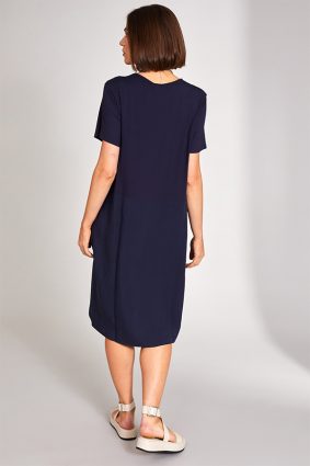 Peruzzi Tone on Tone Dress Navy