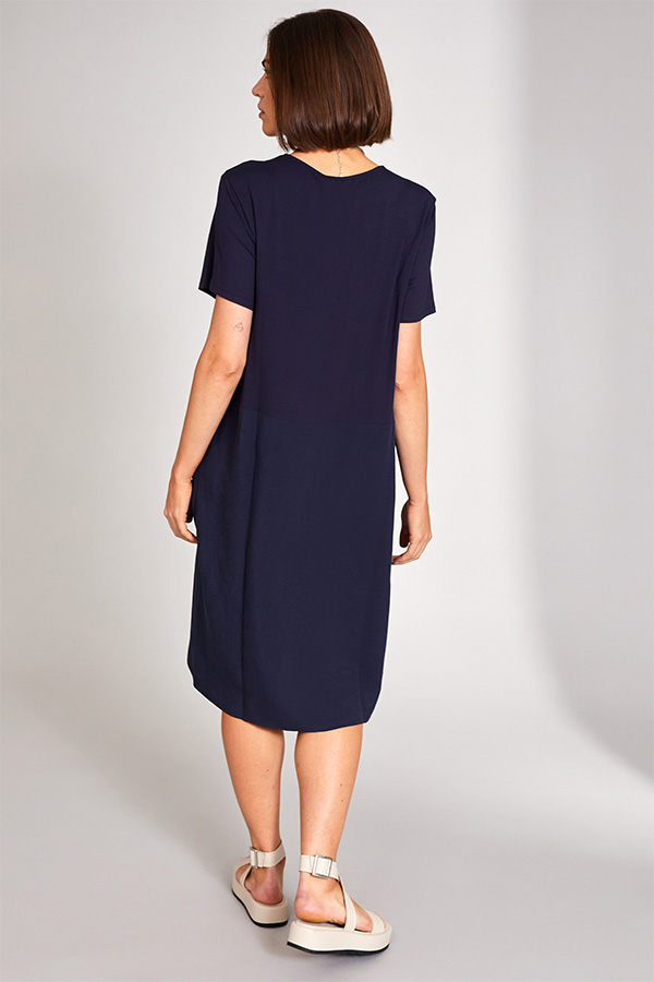 Peruzzi Tone on Tone Dress Navy