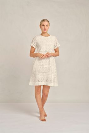 Alessandra Claudette Dress Posy White