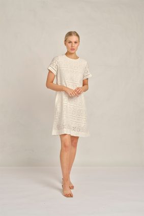 Alessandra Claudette Dress Posy White