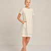 Alessandra Claudette Dress Posy White