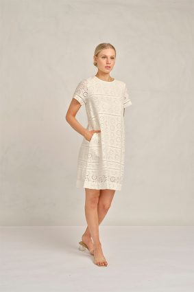 Alessandra Claudette Dress Posy White