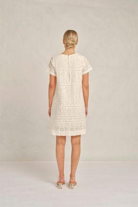 Alessandra Claudette Dress Posy White