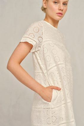 Alessandra Claudette Dress Posy White