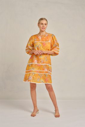 Alessandra Coral Dress Delilah Sunset