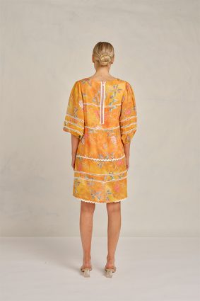 Alessandra Coral Dress Delilah Sunset
