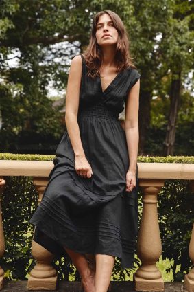 Alessandra Lucia Lace Dress Black