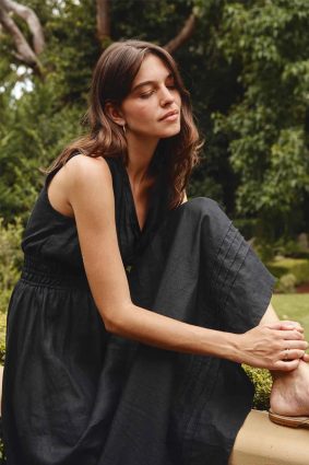 Alessandra Lucia Lace Dress Black