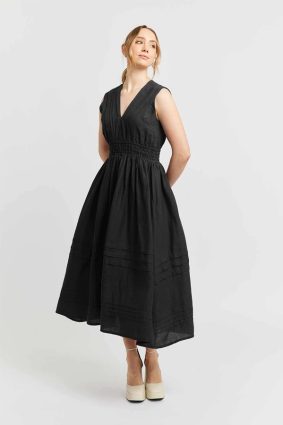 Alessandra Lucia Lace Dress Black