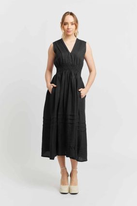 Alessandra Lucia Lace Dress Black