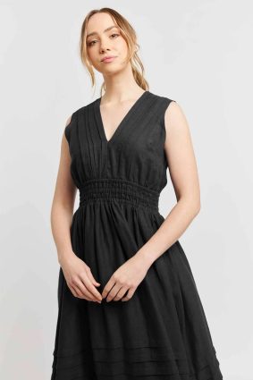 Alessandra Lucia Lace Dress Black