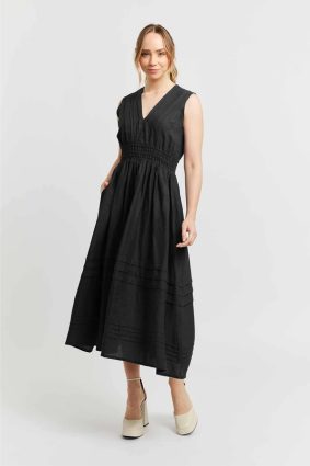 Alessandra Lucia Lace Dress Black