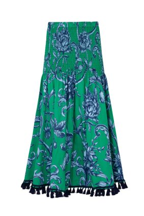Cooper A Shirr Delight Skirt Green Floral
