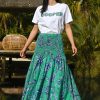 Cooper A Shirr Delight Skirt Green Floral