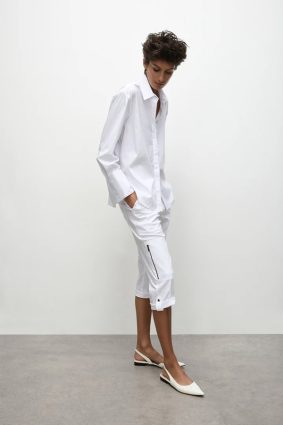 Mela Purdie Cropped Zip Cargo White