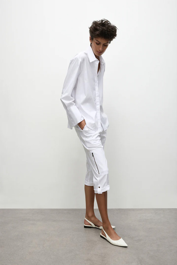 Mela Purdie Cropped Zip Cargo White