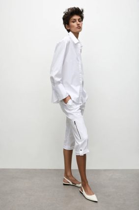 Mela Purdie Cropped Zip Cargo White