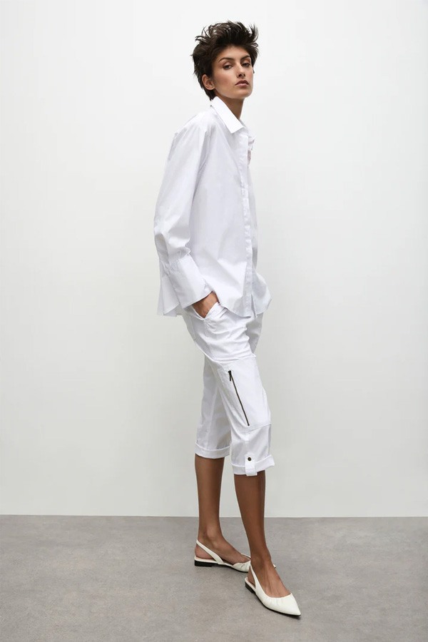 Mela Purdie Cropped Zip Cargo White