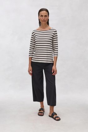 Mela Purdie Relaxed Boat Neck Bisque_Black