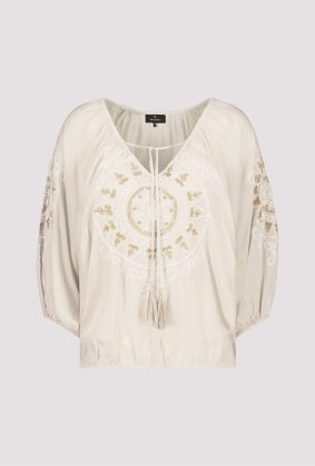 Monari Blouse Embroidery Light Sand