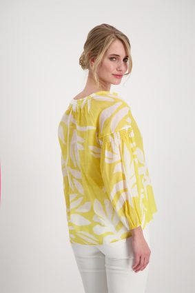 Monari Blouse Two-Tone Flower Dry Lmn