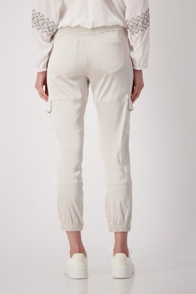 Monari Cargo Jogger Satin Pants Light Sand