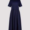 Monari Dress Maxi Material Mix Navy
