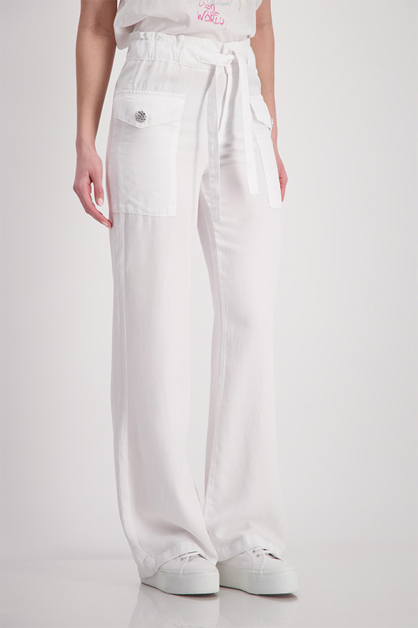 Monari Linen Mix Pants White