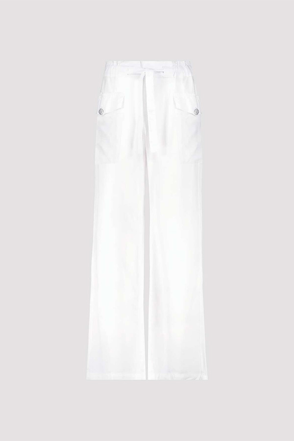 Monari Linen Mix Pants White