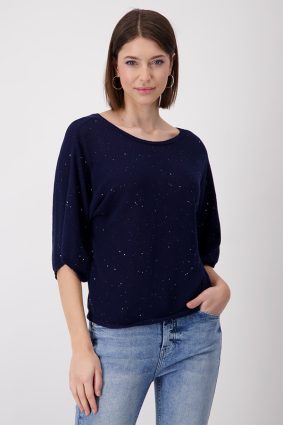 Monari Sweater Sequins Navy