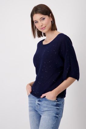 Monari Sweater Sequins Navy
