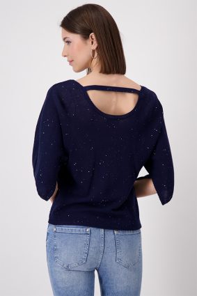 Monari Sweater Sequins Navy