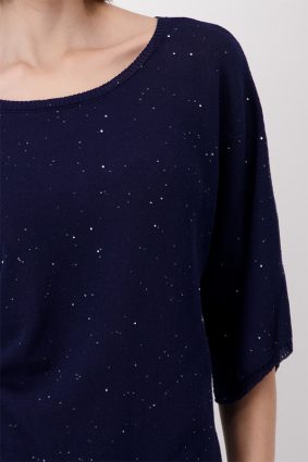 Monari Sweater Sequins Navy