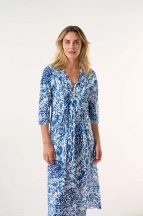 Oneseason Long Poppy Dress Hydra Navy-4