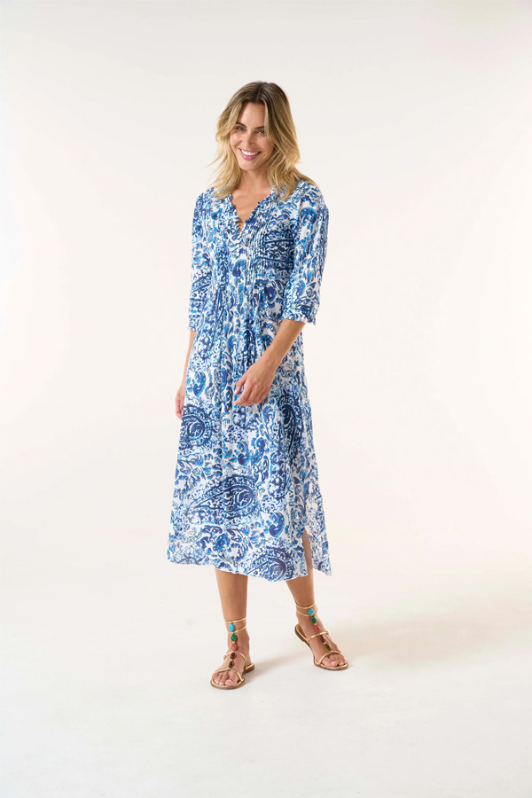 Oneseason Long Poppy Dress Hydra Navy-4