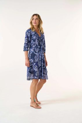 Oneseason Middy Poppy Dress Beco Cotton Navy