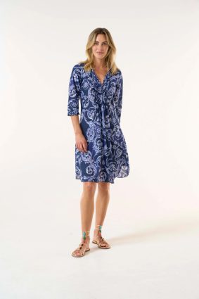 Oneseason Middy Poppy Dress Beco Cotton Navy