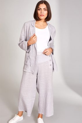Peruzzi Linen Jacket Drawstring Silver