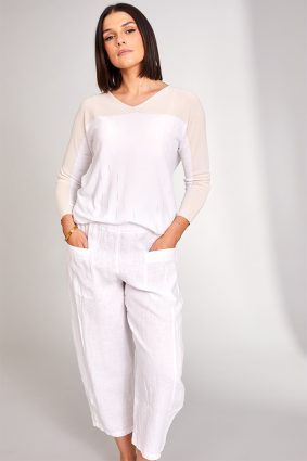 Peruzzi Linen Slouch Trousers White