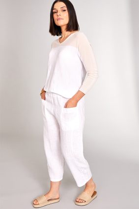 Peruzzi Linen Slouch Trousers White