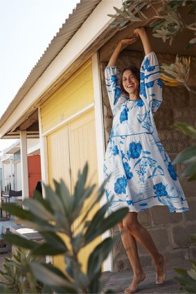 Alessandra Holly Dress Blue Quartz