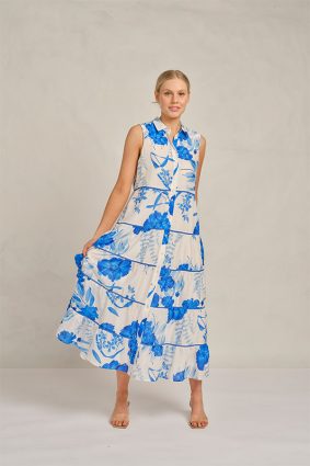 Alessandra Sleeveless Marlow Dress Blue Quartz