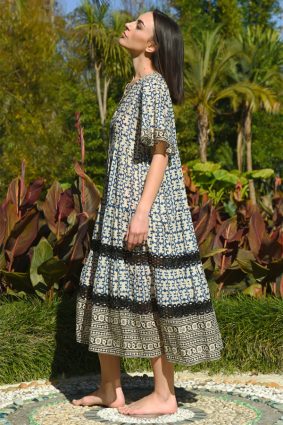 Cooper Face Your Tiers Dress Natural Blue