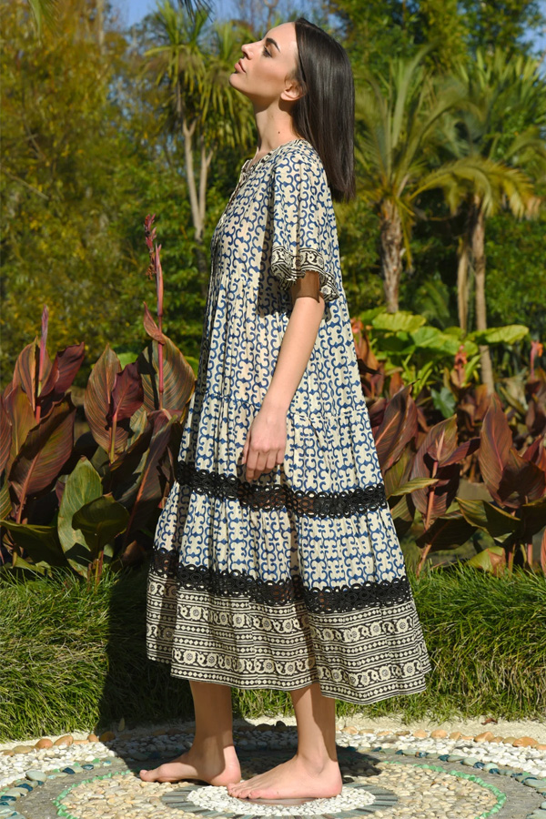 Cooper Face Your Tiers Dress Natural Blue