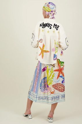 Me369 Vanessa Printed Midi Skirt Magic Ocean 1