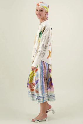 Me369 Vanessa Printed Midi Skirt Magic Ocean 1