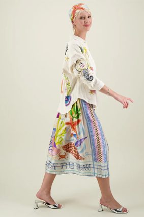 Me369 Vanessa Printed Midi Skirt Magic Ocean 1
